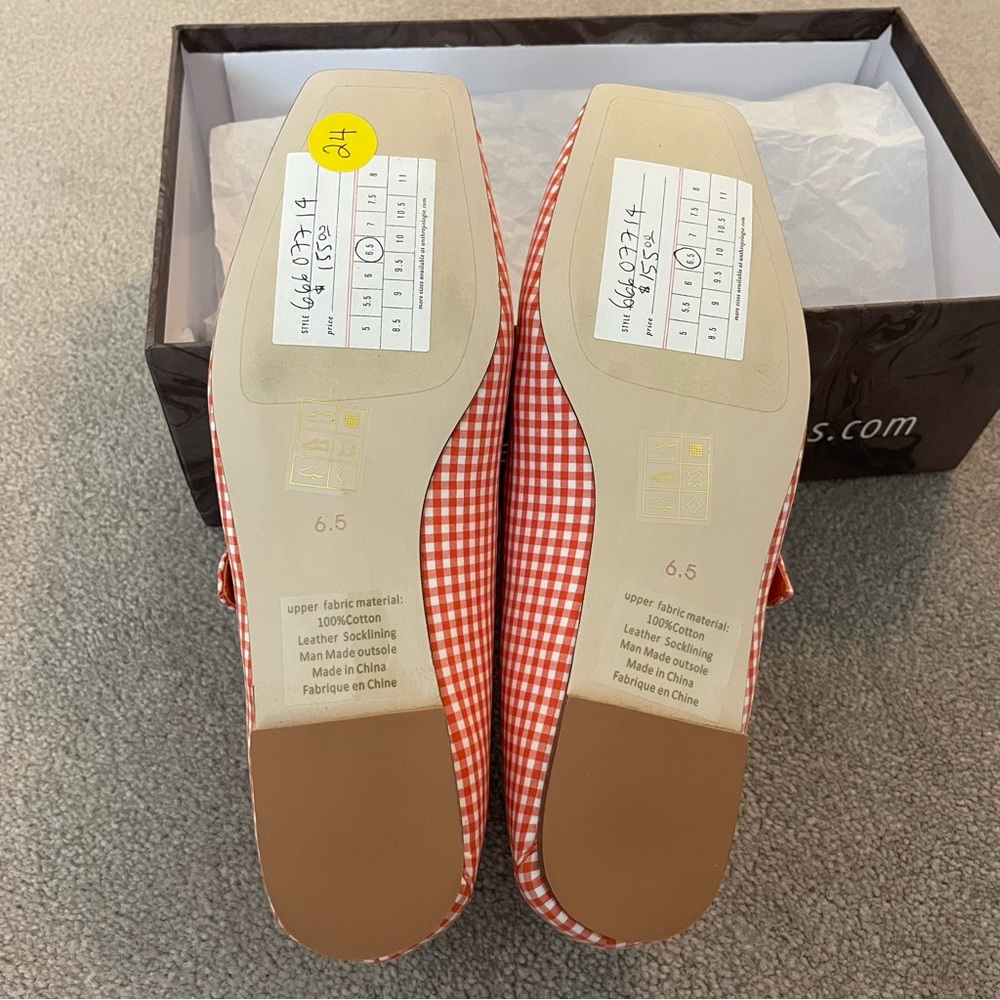 Anthropologie Jeffrey Campbell square-toe Mary Jane flats in orange - Picture 7 of 16